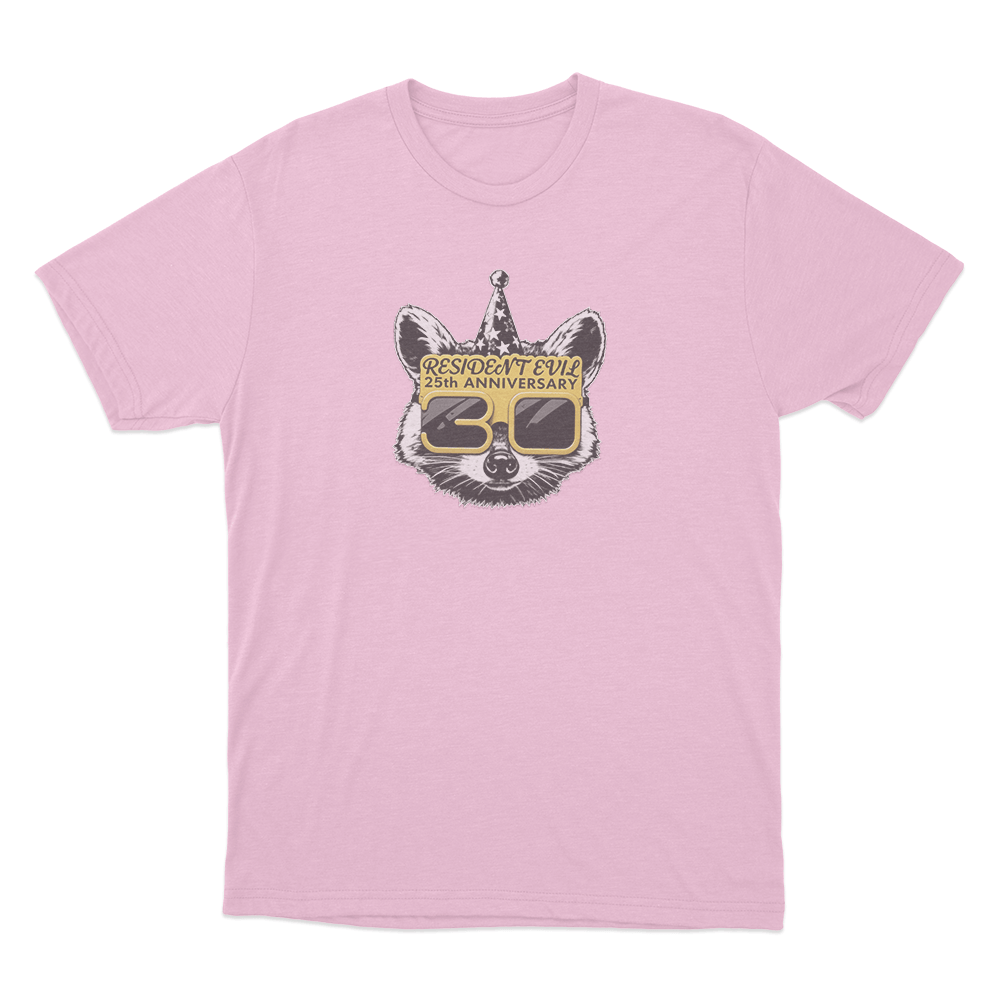 Resident Evil 30th Anniversary Mr. Raccoon Unisex T Shirt Pink Resident Evil 30th Anniversary Mr. Raccoon Unisex T Shirt Pink