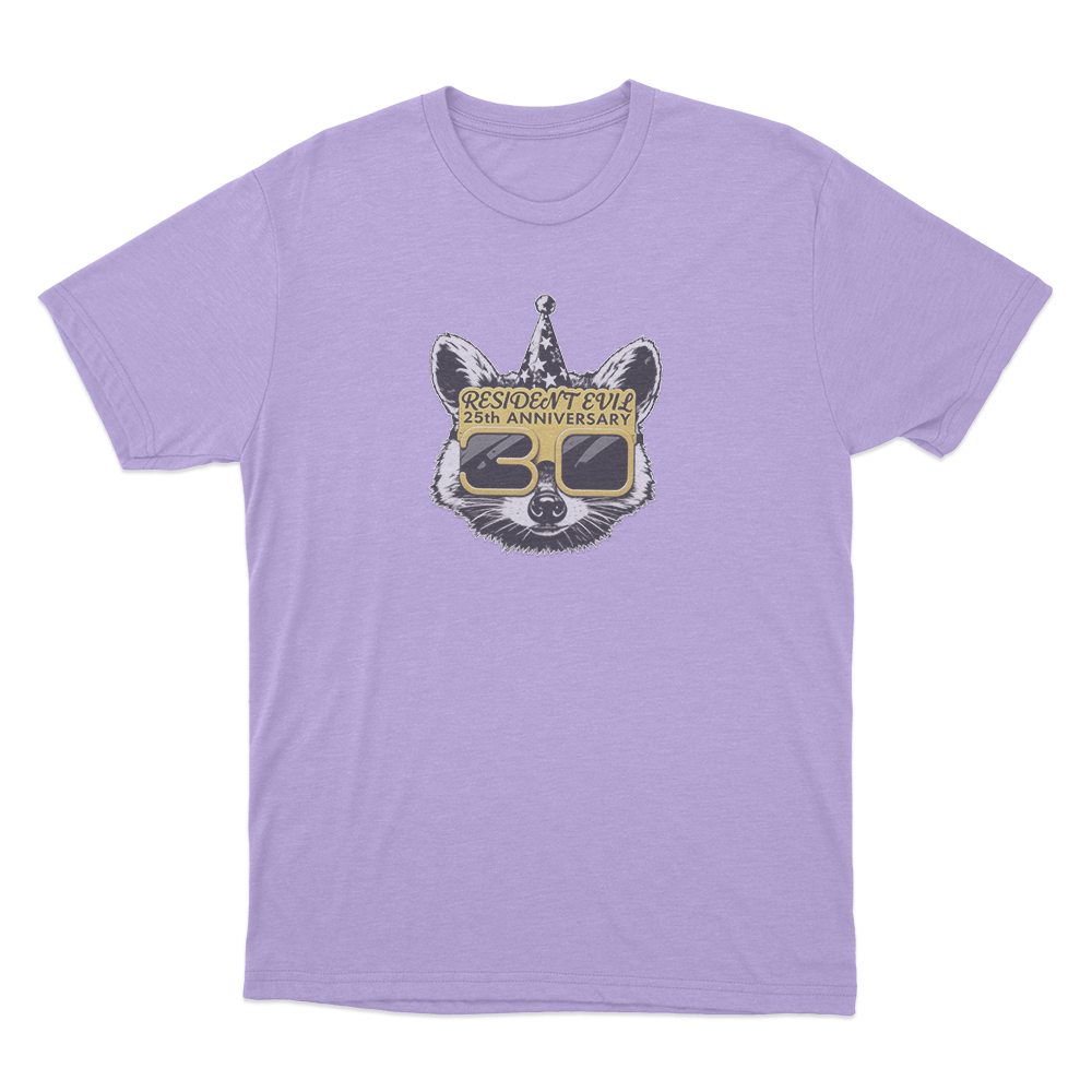 Resident Evil 30th Anniversary Mr. Raccoon Unisex T Shirt Purple Resident Evil 30th Anniversary Mr. Raccoon Unisex T Shirt Purple