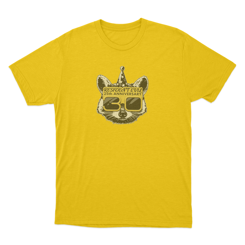 Resident Evil 30th Anniversary Mr. Raccoon Unisex T Shirt Yellow Resident Evil 30th Anniversary Mr. Raccoon Unisex T Shirt Yellow
