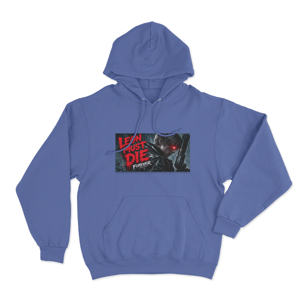 Resident Evil Requiem Leon Must Die Forever Unisex Hoodie Blue Resident Evil Requiem Leon Must Die Forever Unisex Hoodie Blue