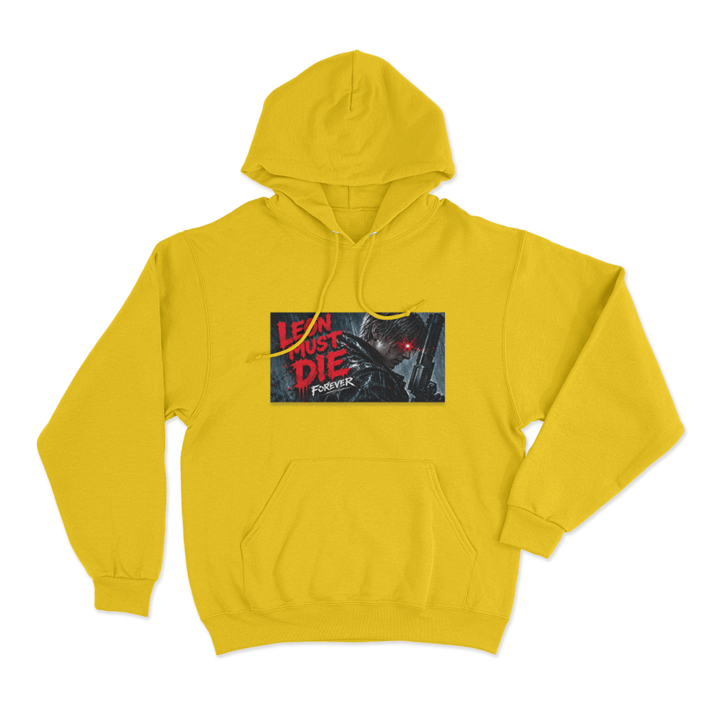 Resident Evil Requiem Leon Must Die Forever Unisex Hoodie Yellow Resident Evil Requiem Leon Must Die Forever Unisex Hoodie Yellow