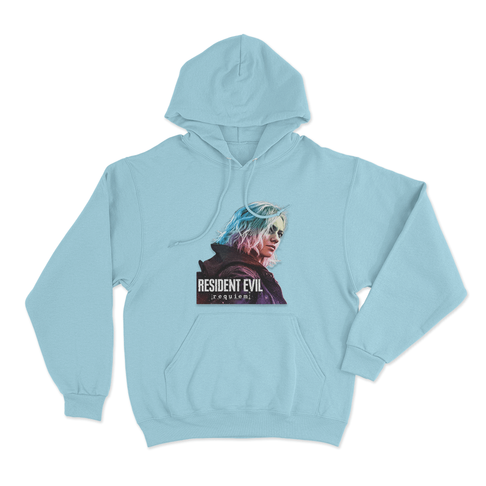 Resident Evil Requiem Unisex Hoodie Sky Blue Resident Evil Requiem Unisex Hoodie Sky Blue