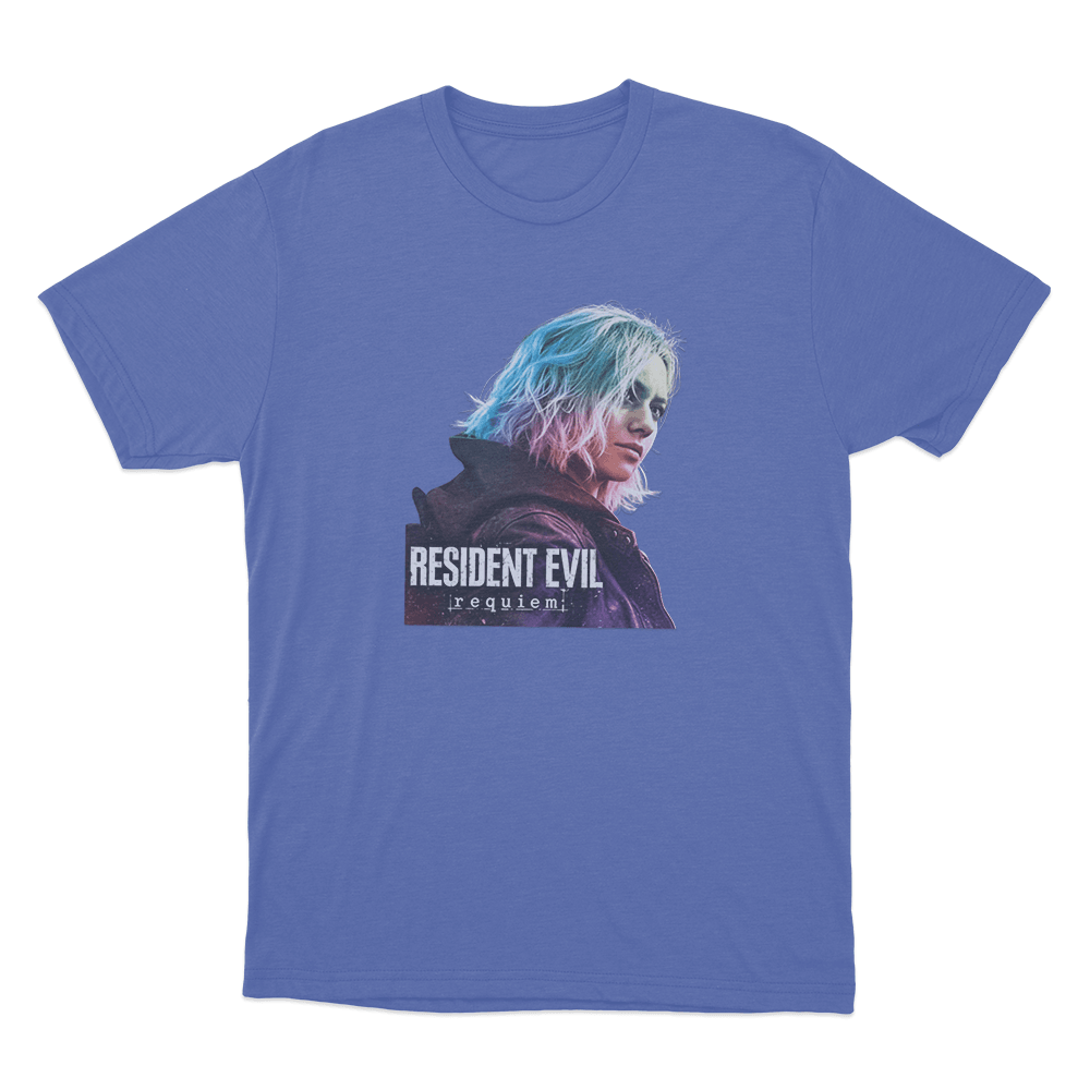 Resident Evil Requiem Unisex T Shirt Blue Resident Evil Requiem Unisex T Shirt Blue