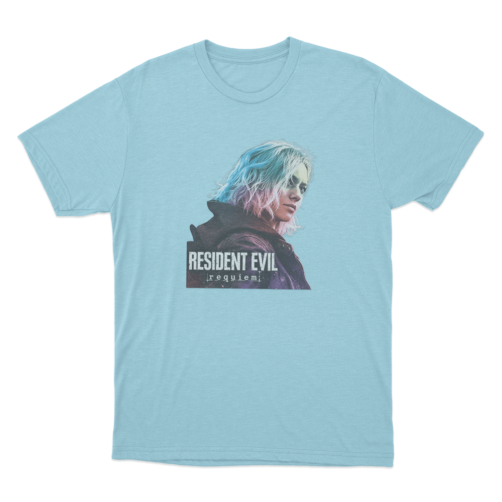Resident Evil Requiem Unisex T Shirt Sky Blue Resident Evil Requiem Unisex T Shirt Sky Blue