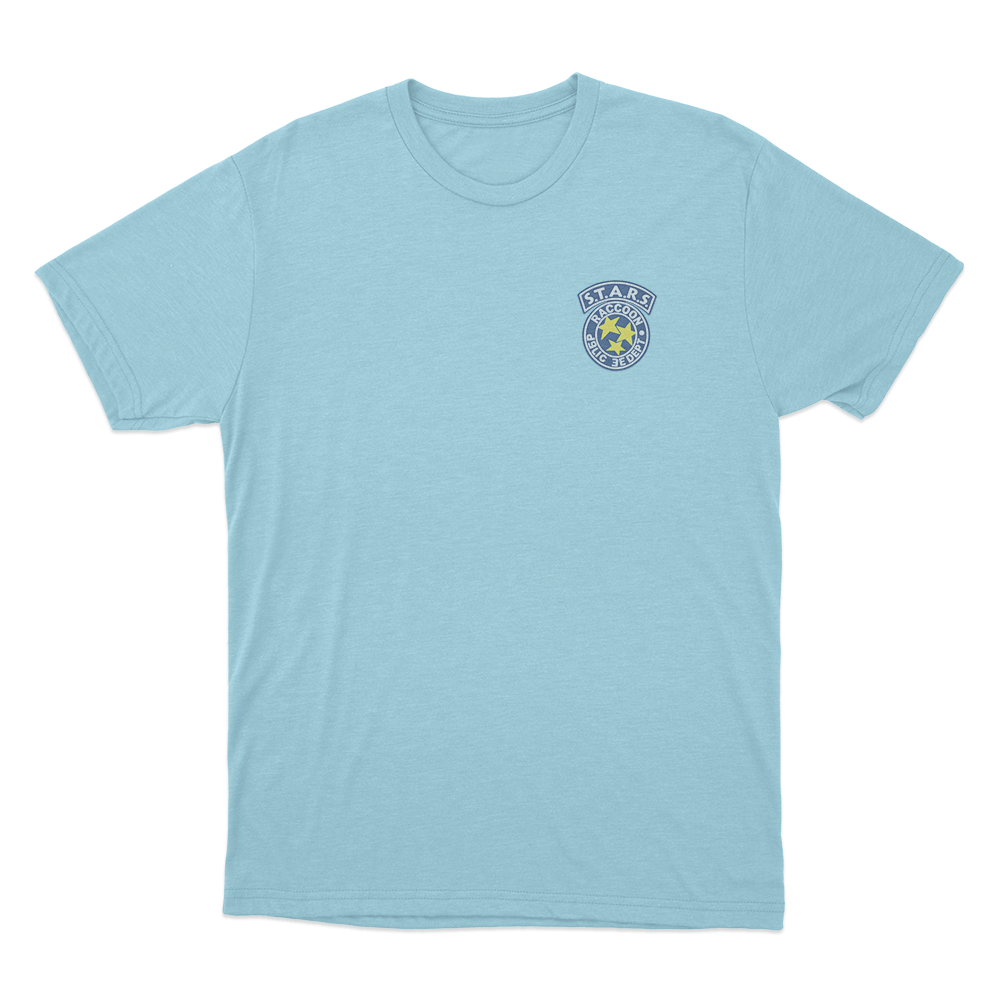 S.T.A.R.S. Raccoon Police Badge Unisex T Shirt Sky Blue S.T.A.R.S. Raccoon Police Badge Unisex T Shirt Sky Blue